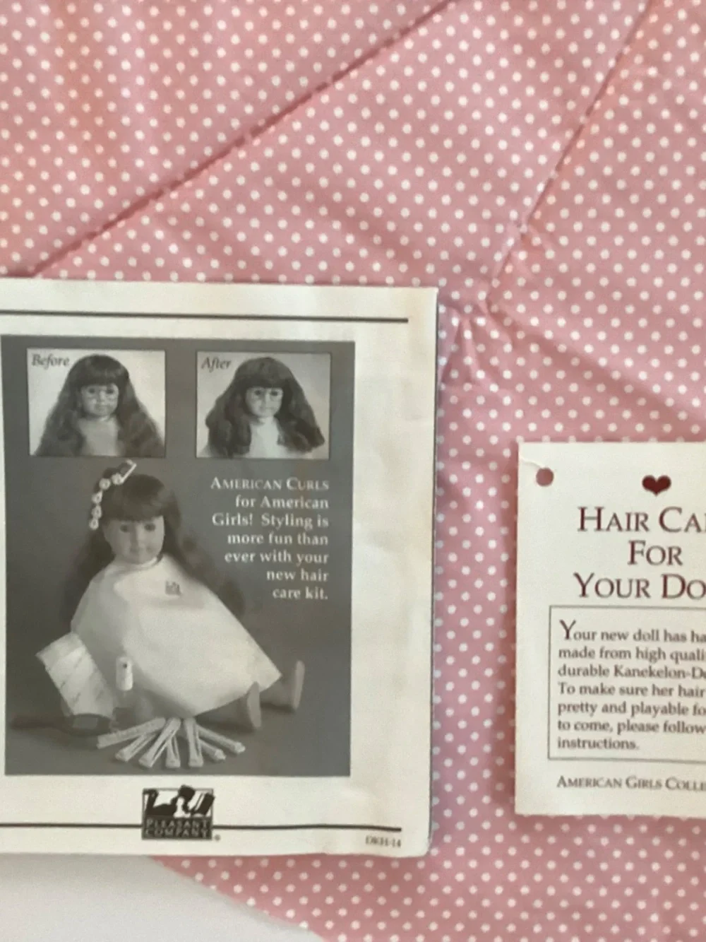 Pleasant Company American Girl Doll Care Kit-Brush Instructions & Cape